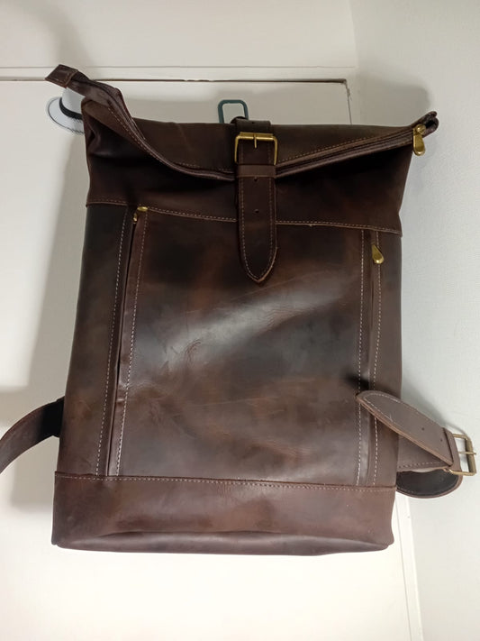Mochila cuero 100% - Unisex